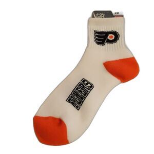 FBF NHL Philadelphia Flyers White Orange Socks Large NEW